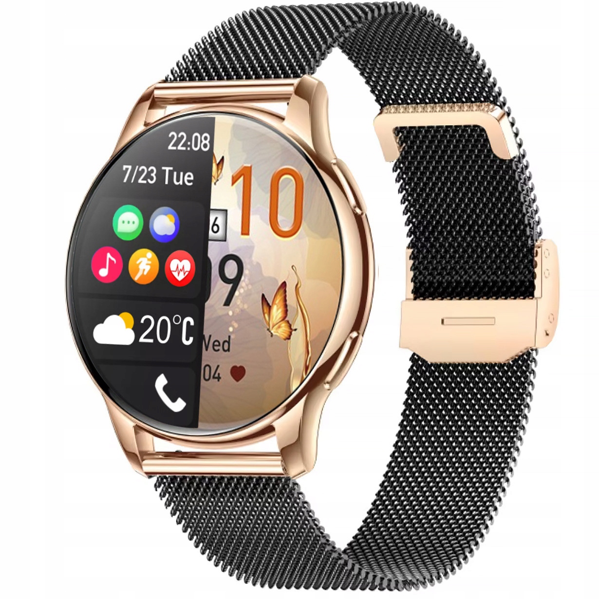 SMARTWATCH DAMSKI ZEGAREK AMOLED MENU PL ROZMOWY 2 PASKI + SŁUCHAWKI GRATIS Stan opakowania oryginalne