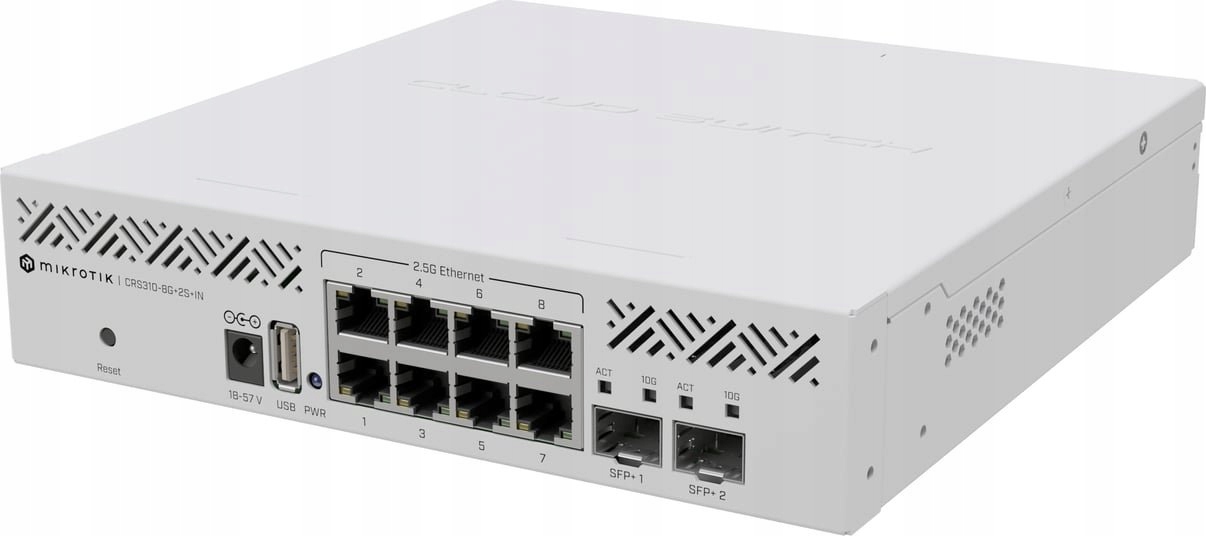 MikroTik Cloud Router Switch CRS310-8G+2S+IN, 8x2.5GE, 2xSFP+, USB, rack