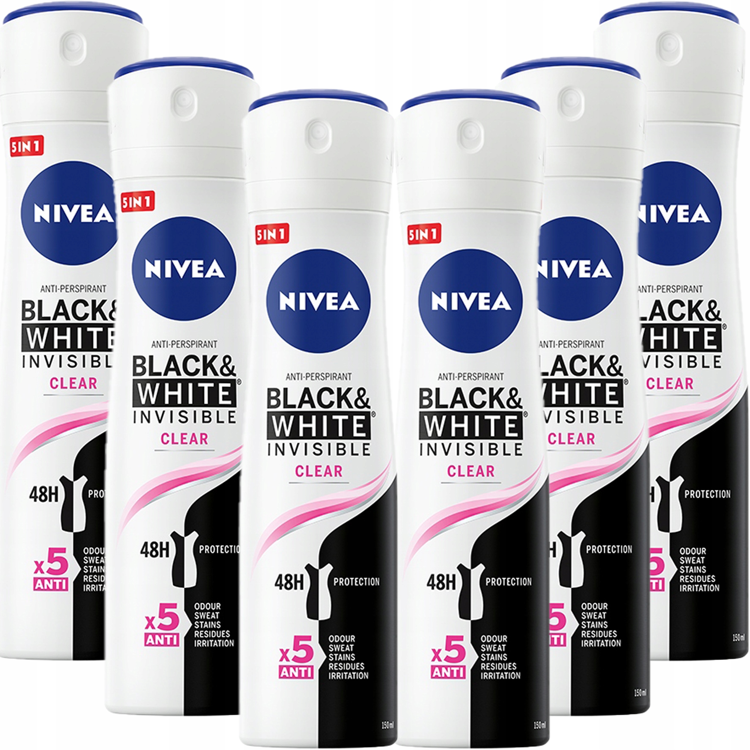 Nivea Woman Deodorant Invisible sprej 6x150ml