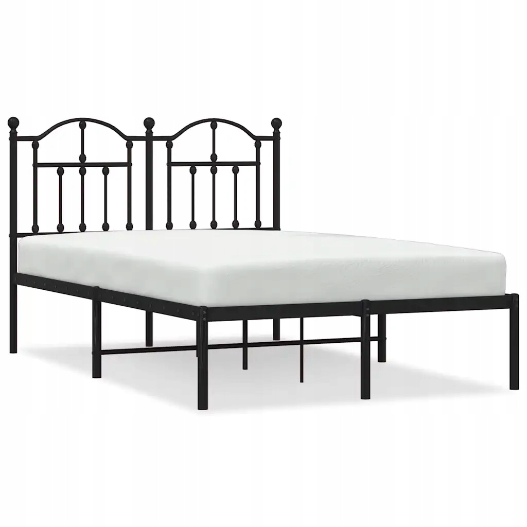 Černý kovový rám postele o rozměrech 207 x 125 x 97 cm s úložným prostorem