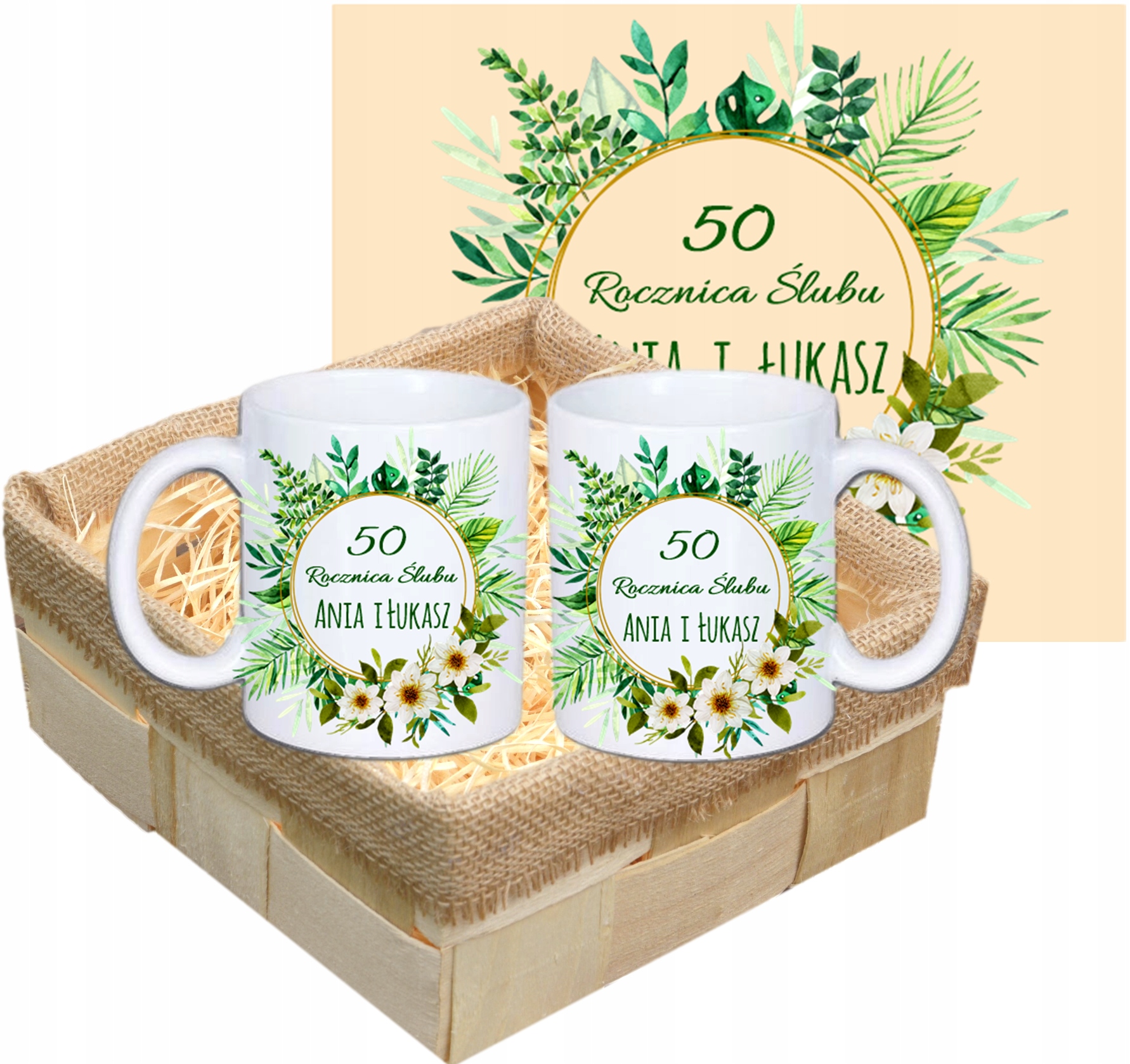 

Kubki w skrzynce Rocznica śLUBU 50 40 25 jubileusz