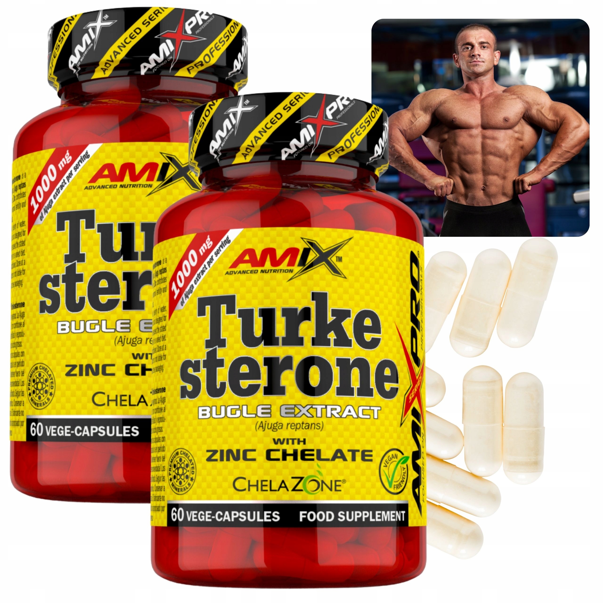 Ecdysterone Turkesterone BIsglycinát zinečnatý Tablety na svalovou hmotu Amix