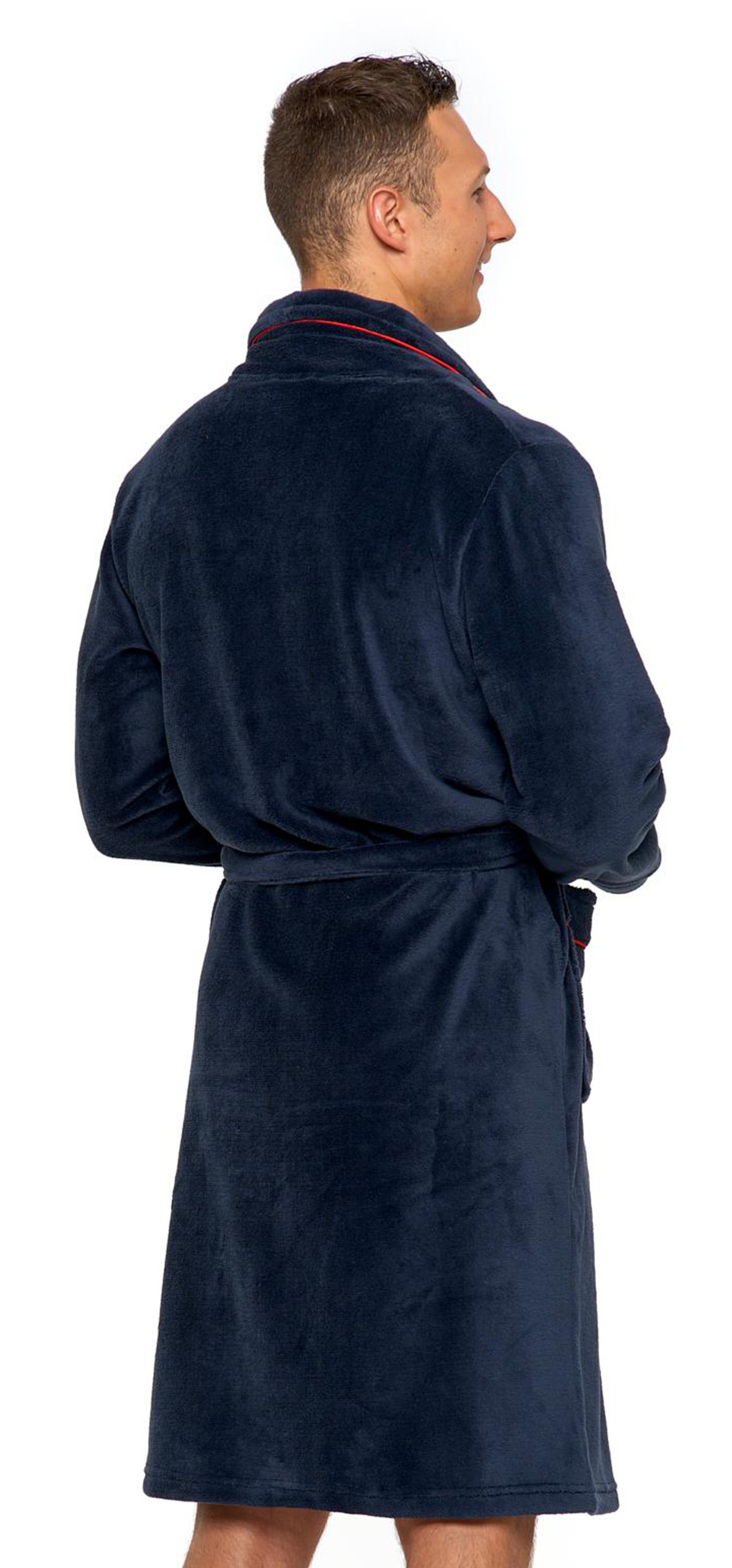 SZLAFROK męski Moraj polarowy miękki WIĄZANY - M Model PDSZ7000-001 szlafrok