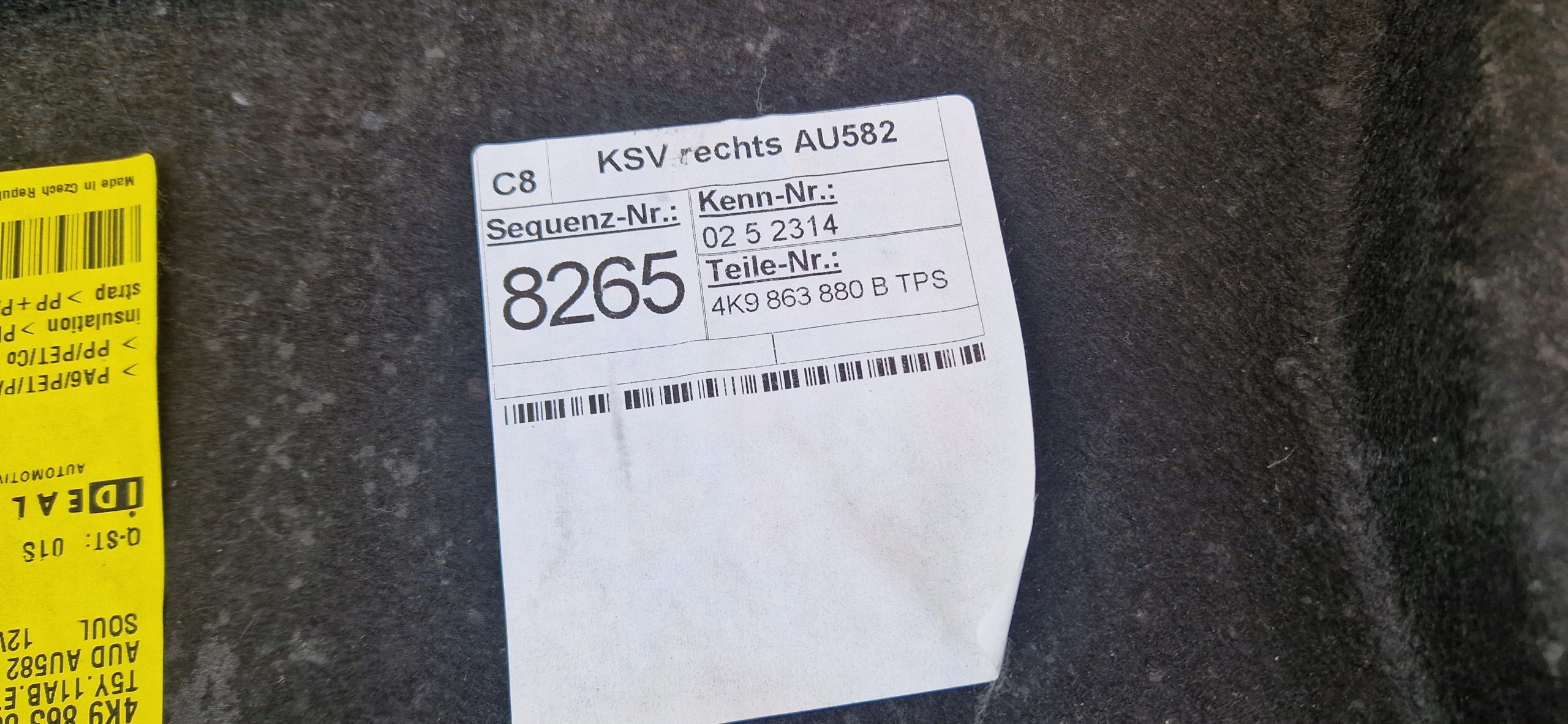 boot upholstery AUDI A6 C8 KOMBI original as new 4K9863880B