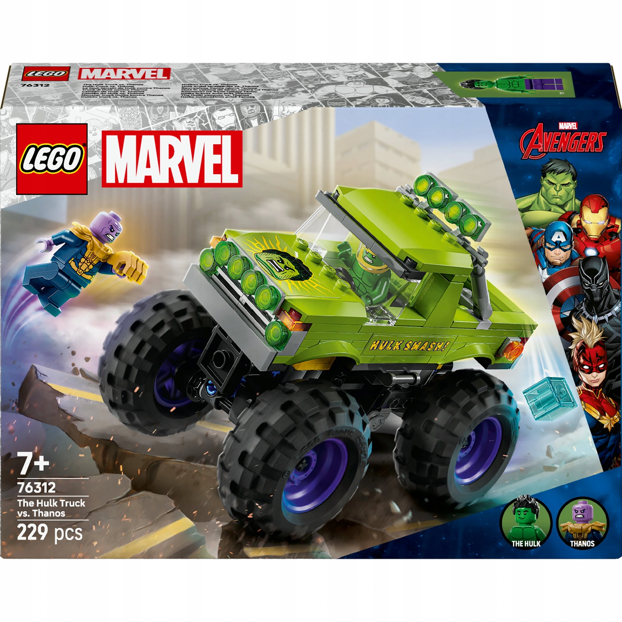 Lego Marvel Hulkův truck vs. Thanos 76312