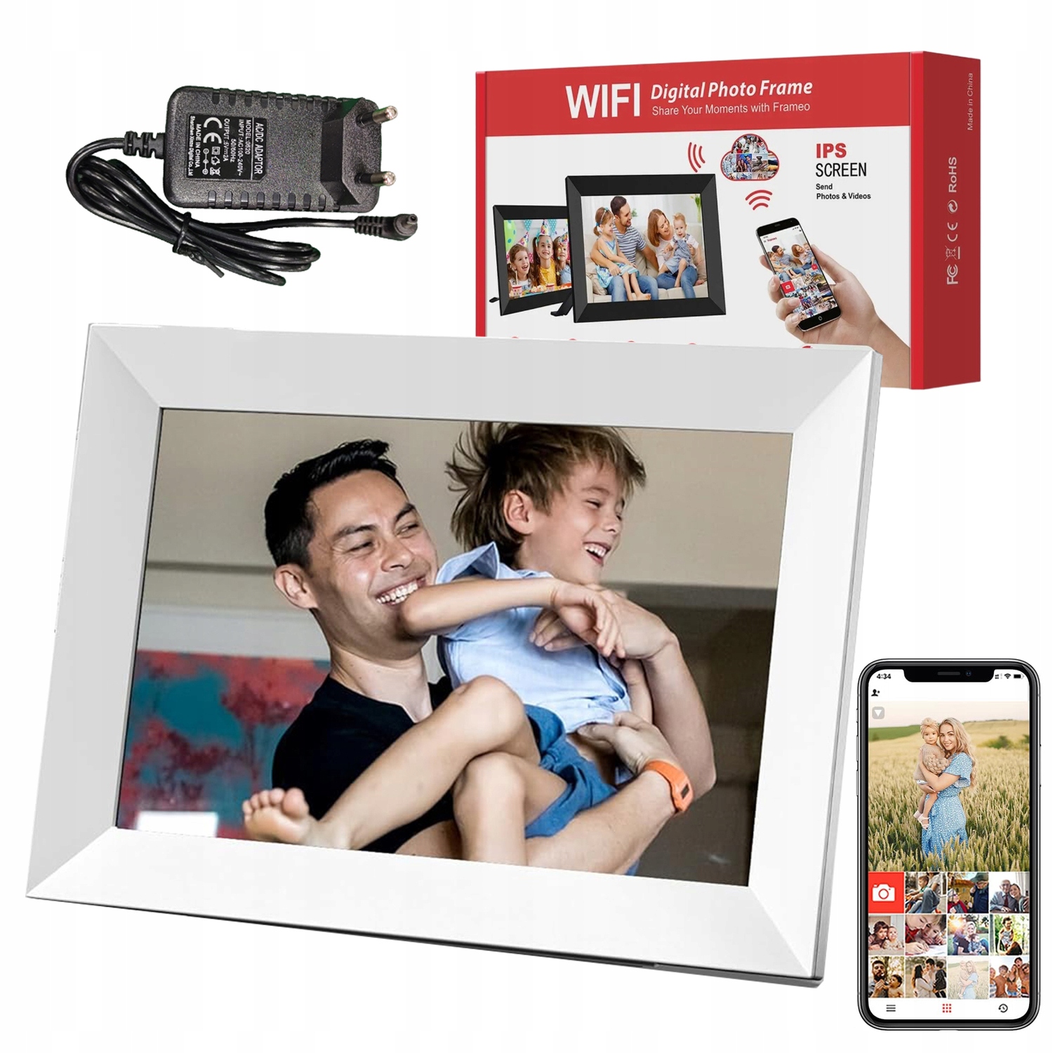 Rámeček Na Fotografie S 32GB Pamětí, Dotykový Displej S Úhlopříčkou 10,1 Palce