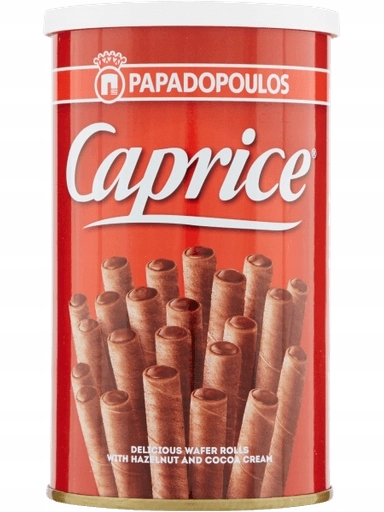 Levně 4x Trubky plněné krémem Caprice Cioccolato 115 g Papadopoulos