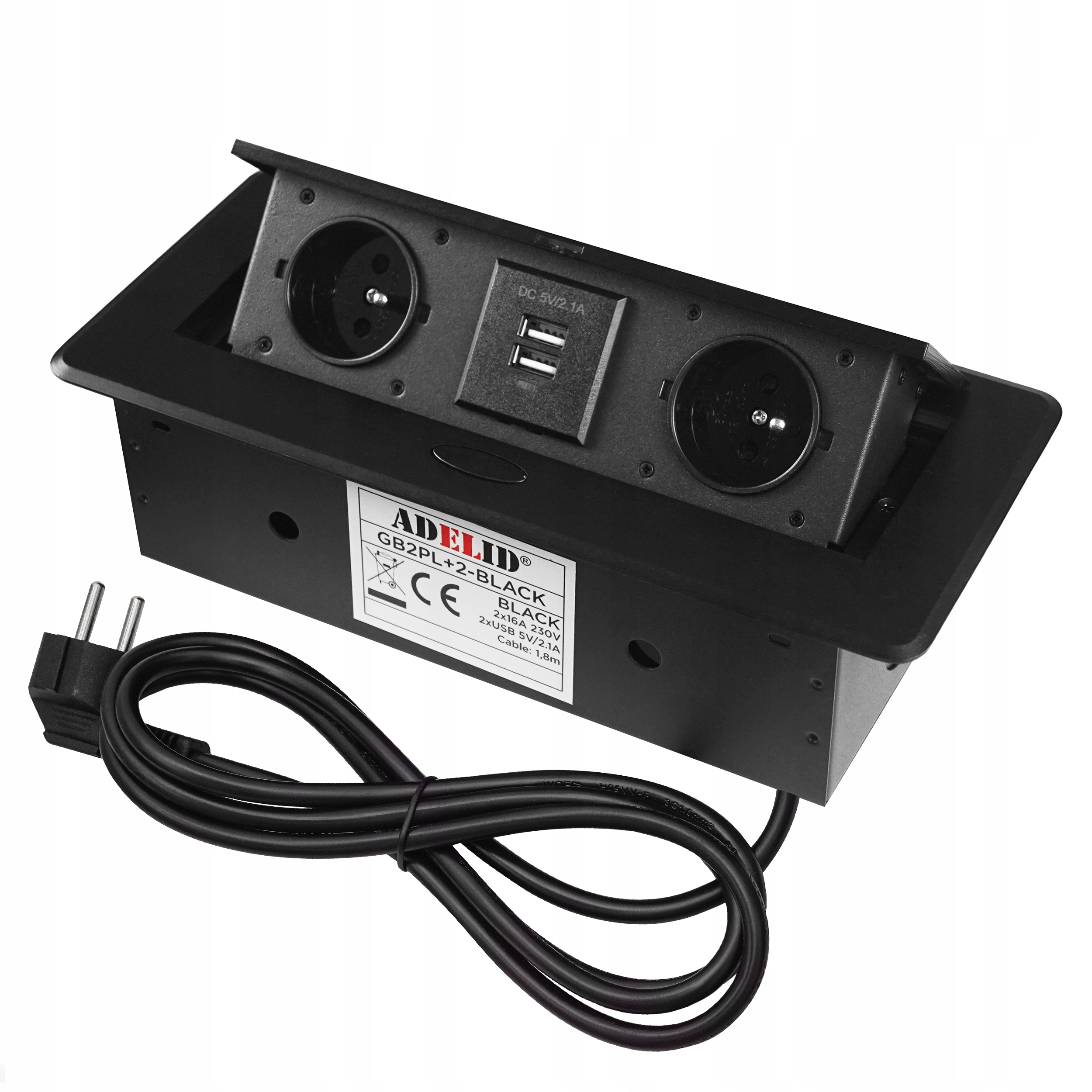 Gniazdo Chowane W Blat Nablatowe 2 Usb Gniazdko Metalowe