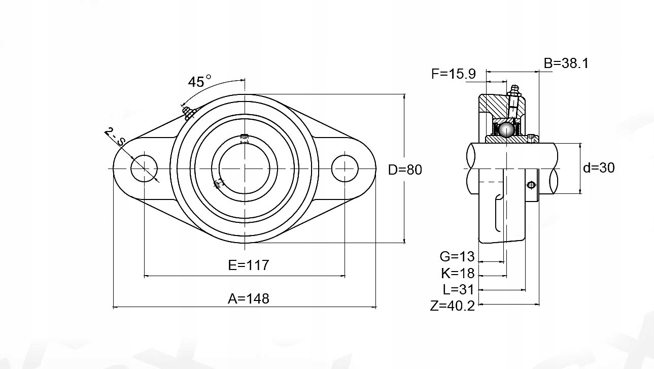 UCFL 206 Łożysko samonastawne w oprawie UCFL206 Marka Neutral