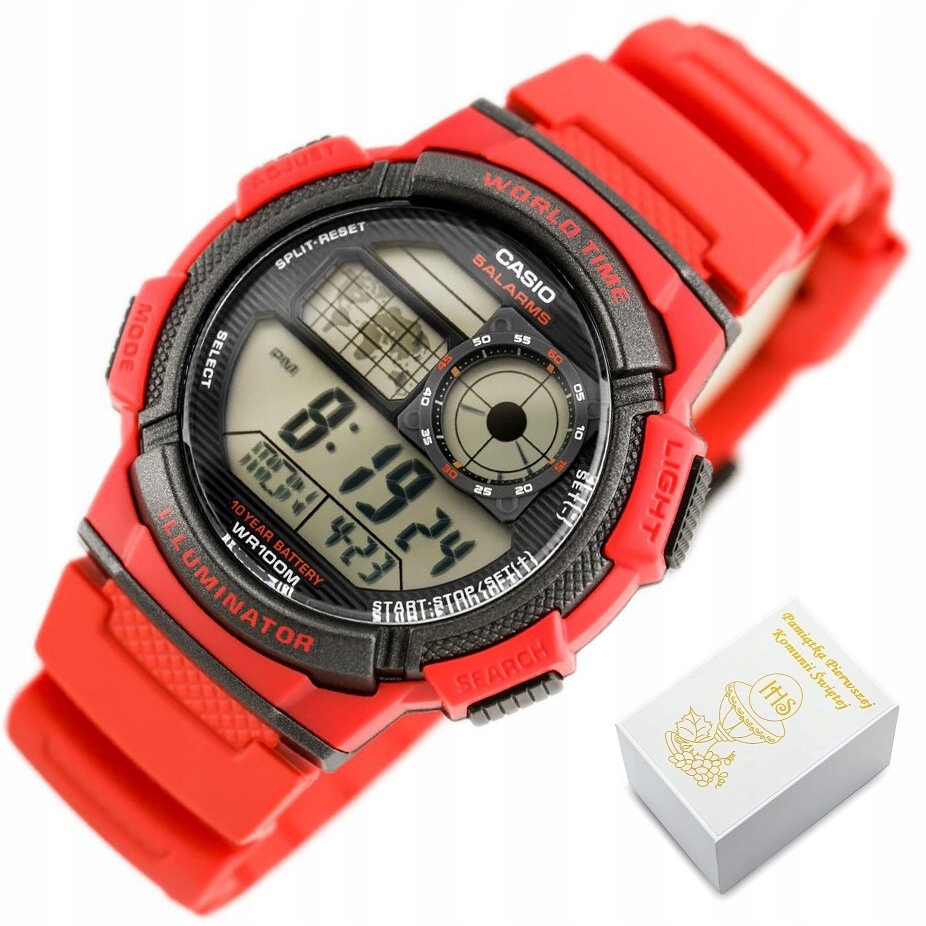 Hodinky Casio pro chlapce Dárek Na Svaté Přijímání +box Taška Gravírování