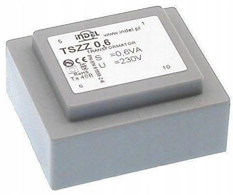 Transformator 0.6VA zalewany 230Vac (9V) 0.066A