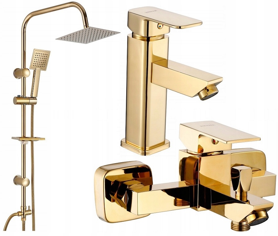 

Deszczownica Bateria wannowa umywalkowa Złota Gold