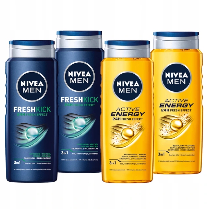 

Nivea Men żel pod prysznic męski zestaw 4x500ml