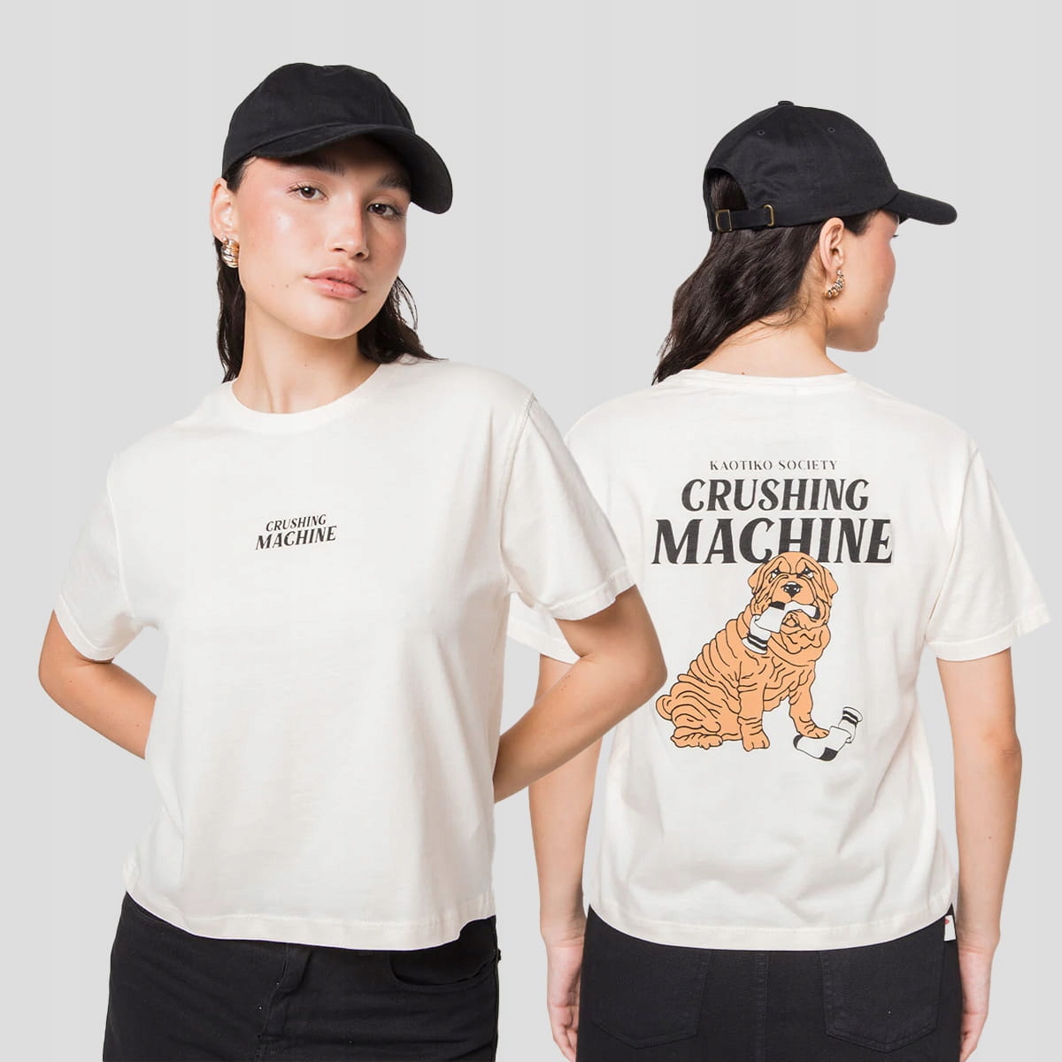 Tričko dámské Kaotiko Washed Crushing Machine M, Béžová, Městský Styl