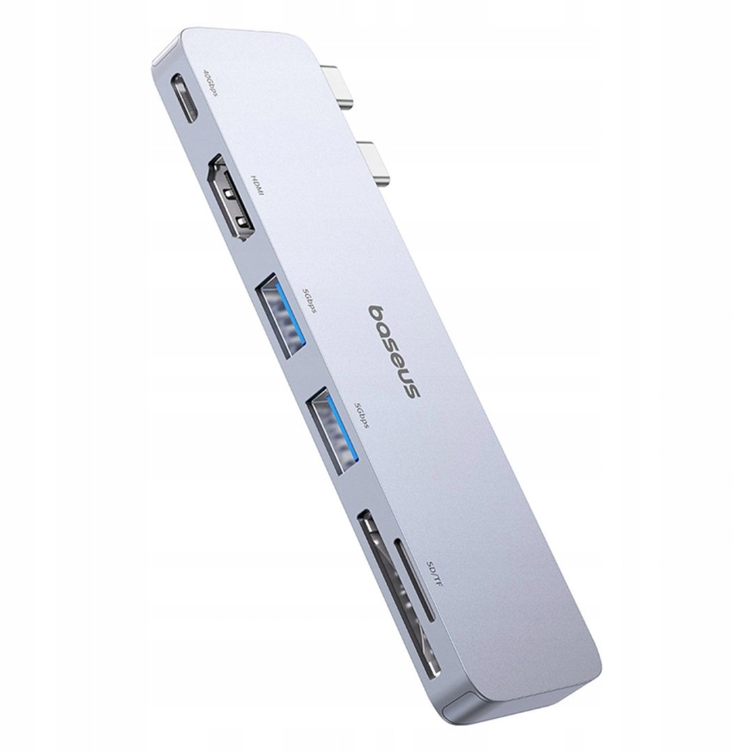 Hub Usb Baseus UltraJoy Series 6w1 Usb-c 40 Gb/s Usb 3.0 Hdmi 4K z czytniki