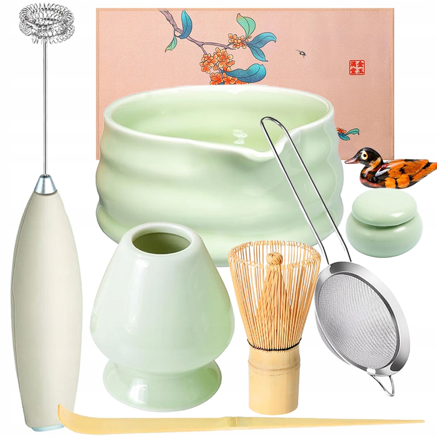 Levně Sada Na Čaj Matcha 9EL, Chasen, Chashaku, Metla, Podstavec, Mixér