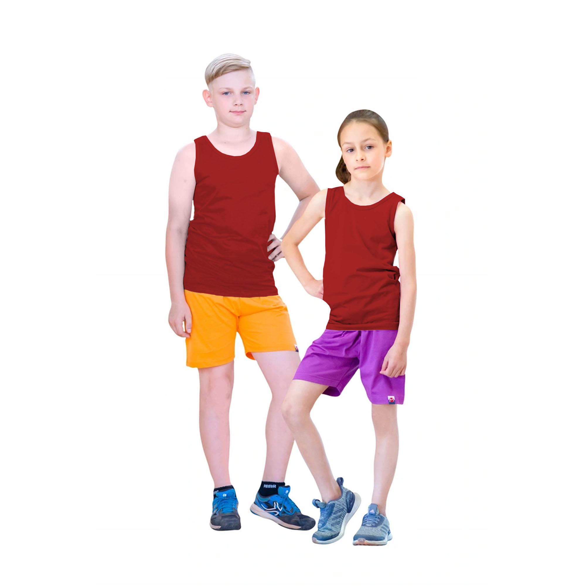 BAWEŁNA PODKOSZULKA RAMIĄCZKA DZIECIĘCA RED 146 CM Rękaw bez rękawów