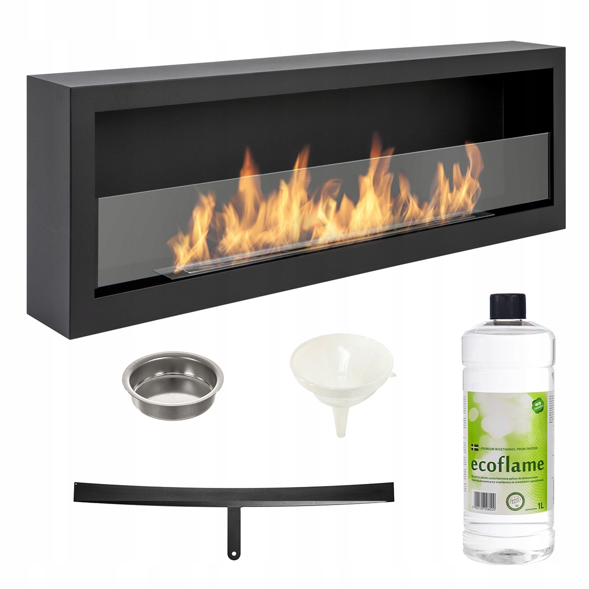 

Biokominek S-Line 3D Box z Szybą 120cm czarny 1200