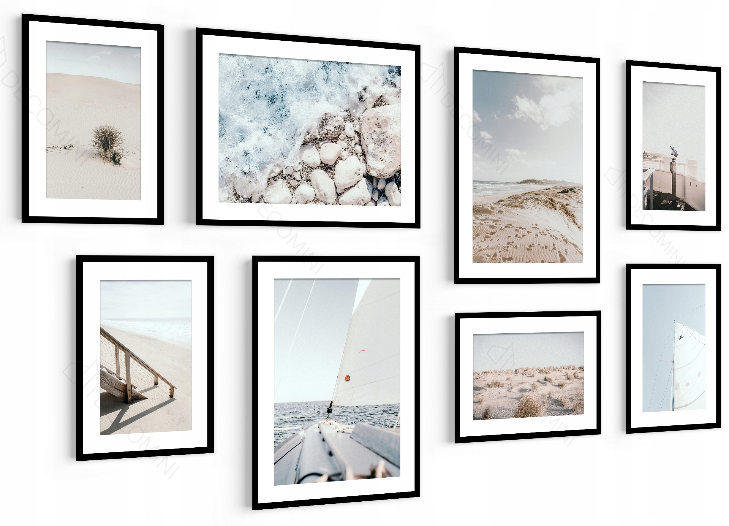 

Komplet Morze galeria obrazy 8szt plaża Boho salon