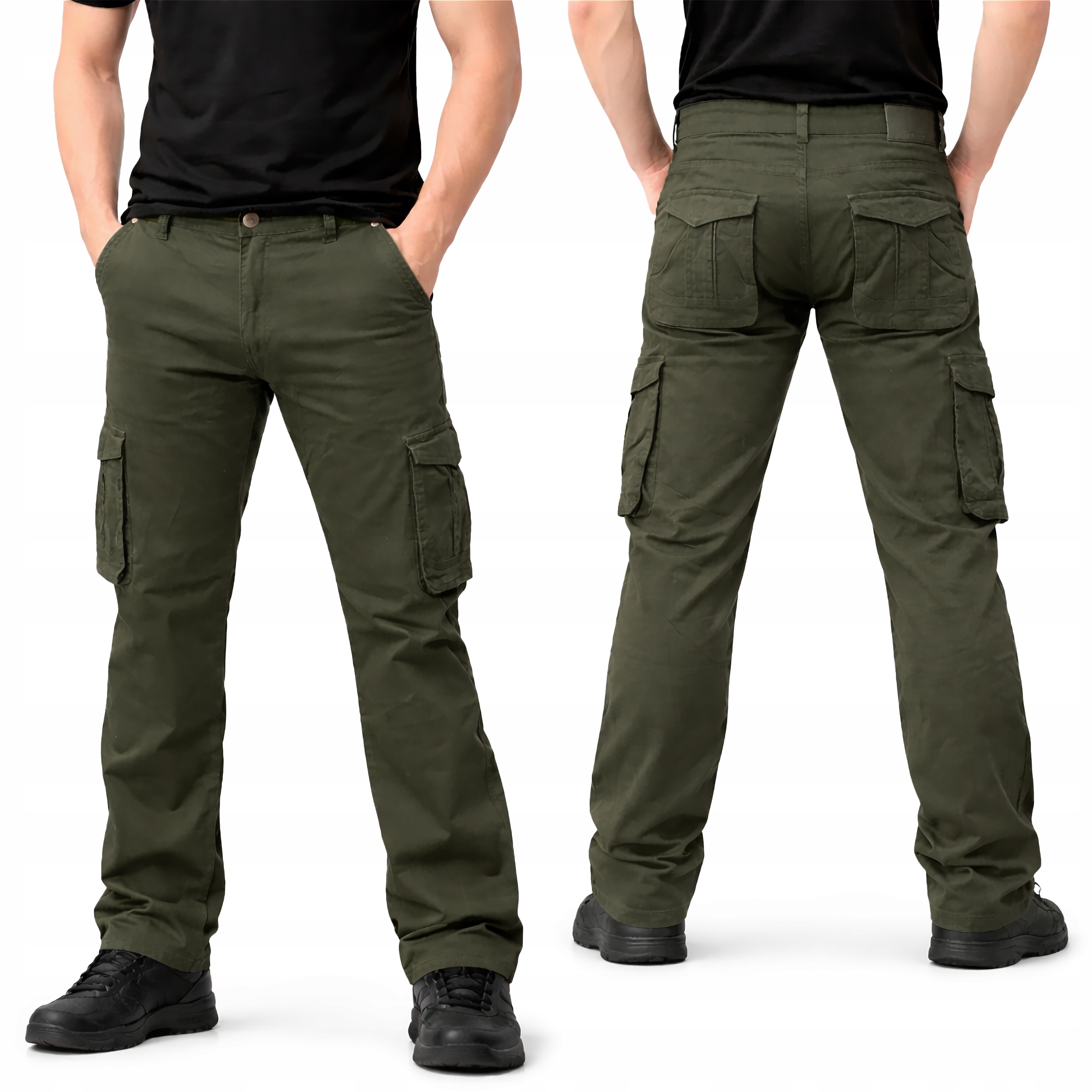 Spodnie Robocze Męskie Jeans Do Pasa Elastyczne Stretch Bojówki Mocne Bhp