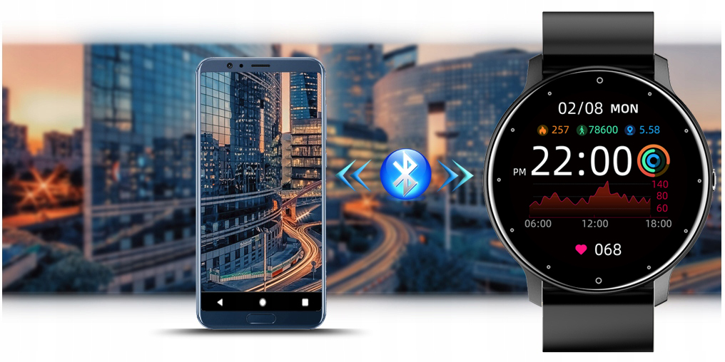 Zegarek Smartwatch Męski Damski Z Funkcją Rozmowy Kardiowatch sms pl RNCF01 Kompatybilność systemowa Android iOS Windows Phone