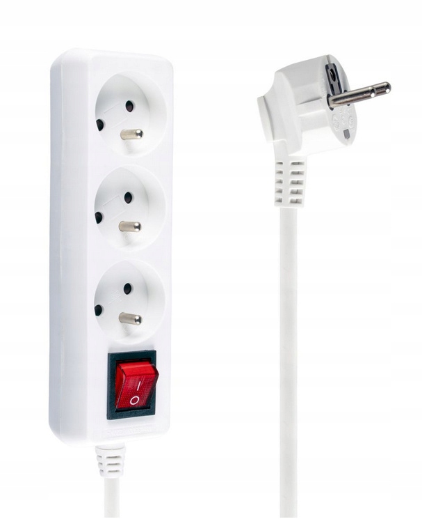 PRZEDŁUŻACZ DO PRĄDU LISTWA 5m 3 GNIAZDKA Z WŁĄCZNIKIEM ZASILAJĄCA Materiał izolacji guma