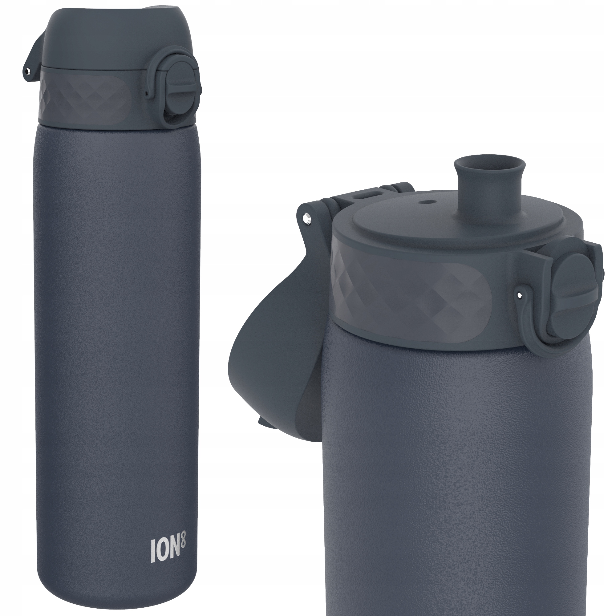STALOWY BIDON BUTELKA -ATEST PZH- SZARY MĘSKI ELEGANCKI - ION8 ON6 L 600 ml
