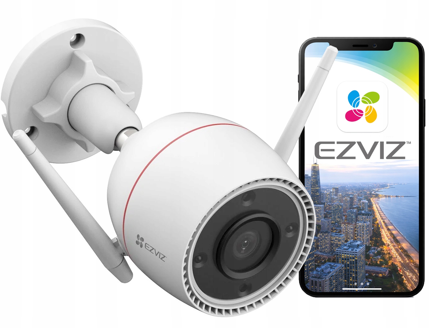 Venkovní WiFi kamera 5Mpx Ezviz H3c 3K Barva 24/7 Detekce Ai