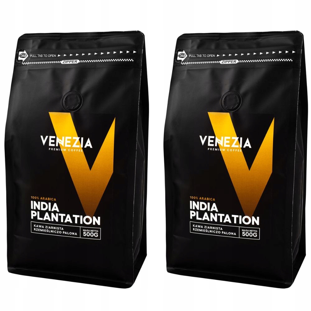 Levně Káva zrnková Venezia India Plantation 100% arabica čerstvá 2 x 500 g 1 kg
