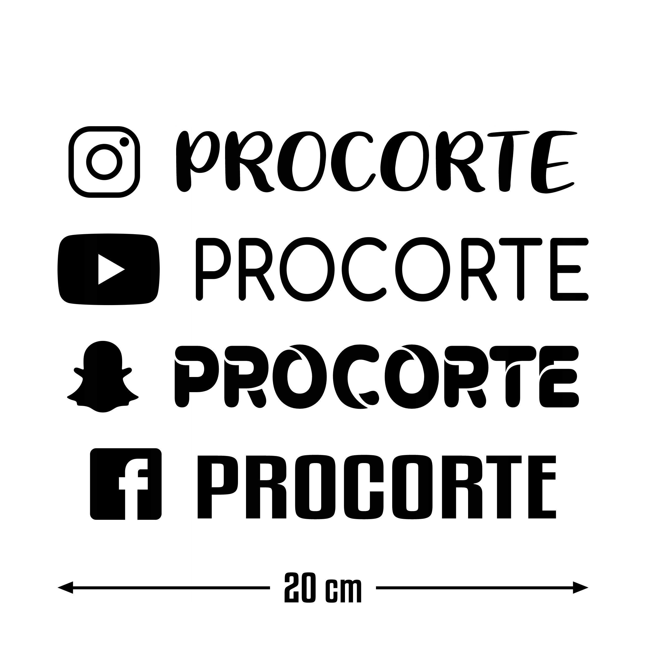Naklejka na samochód social media 20cm