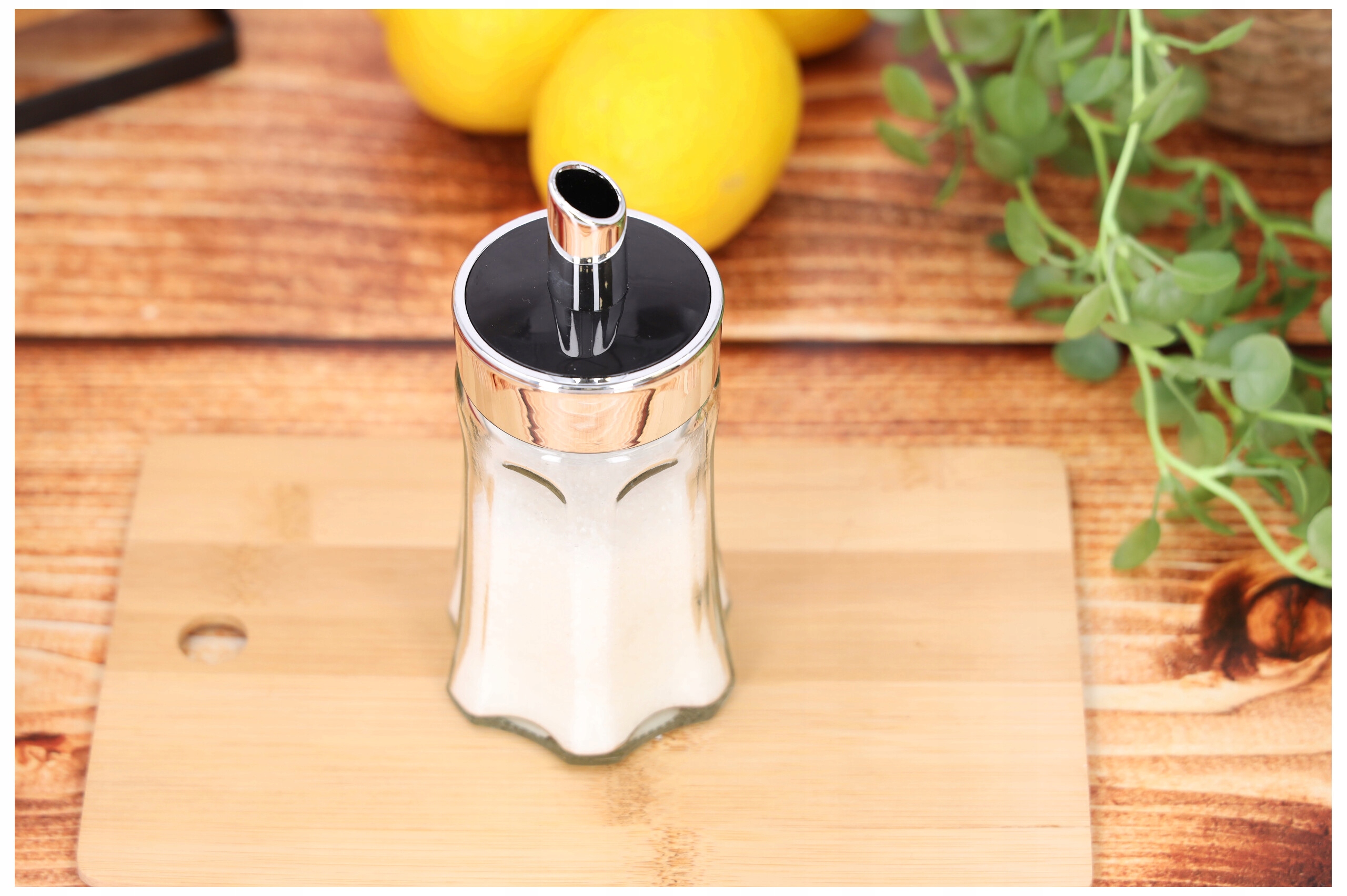 CUKIERNICZKA szklana pojemnik na cukier dozownikiem ozdobna duża solidna Linia Cukiernica