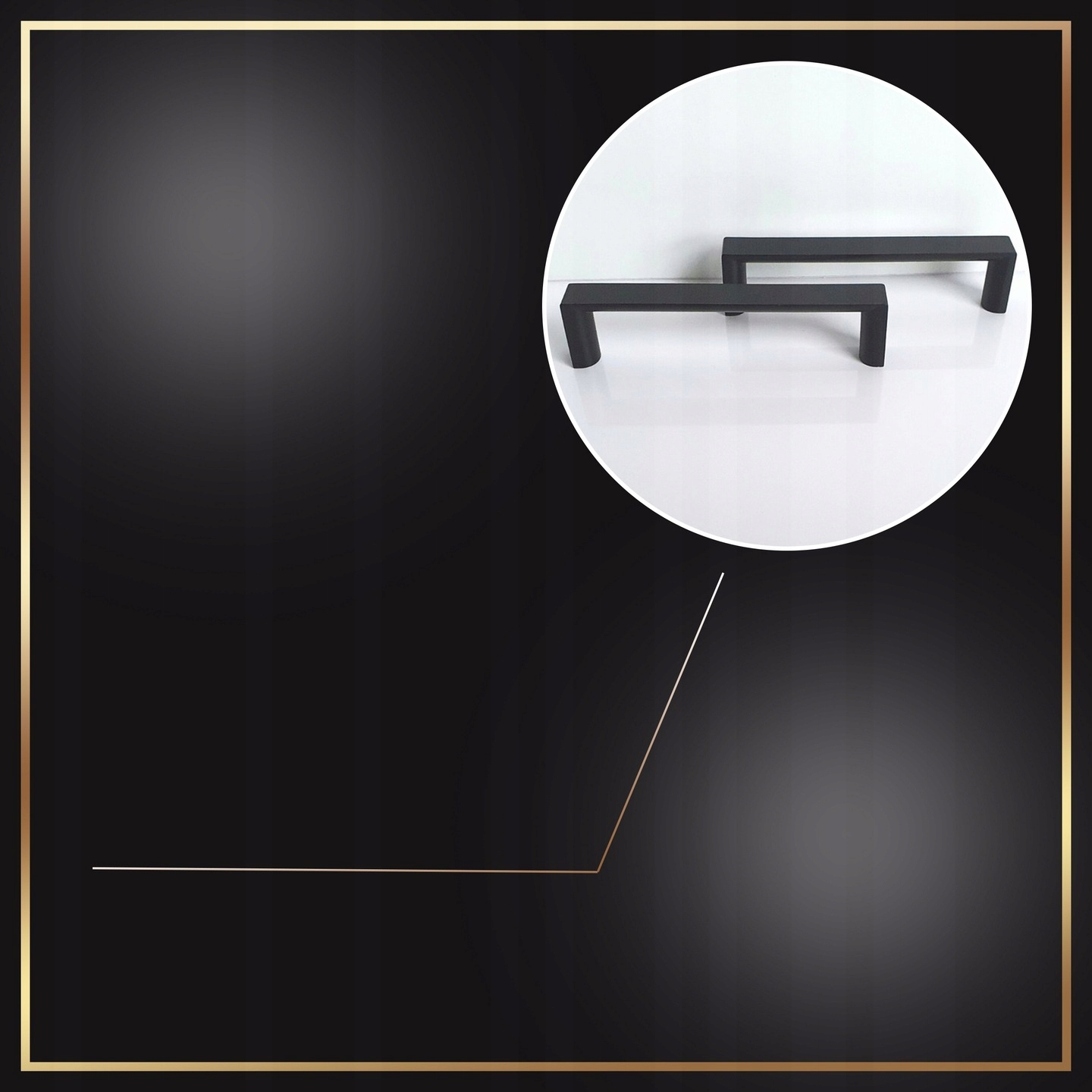 Łazienkowa Biała Szafka Stojąca + Umywalka 50 cm Czarne Uchwyty Cała Lakier Wysokość mebla 85 cm