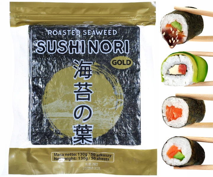 

Algi Nori do sushi wodorosty liście listki 50 szt.