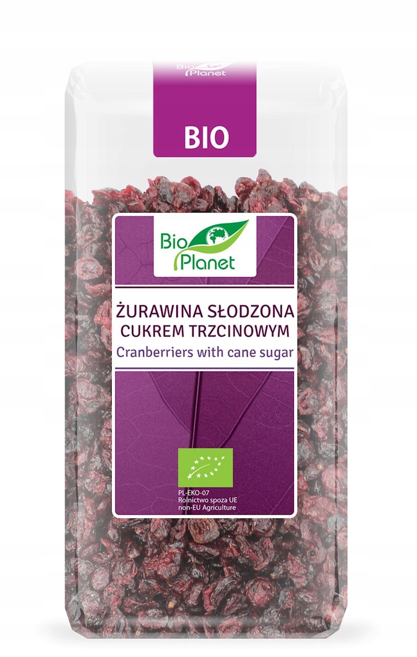 Brusinky slazené třtinovým cukrem bio 400 g Bio Planet