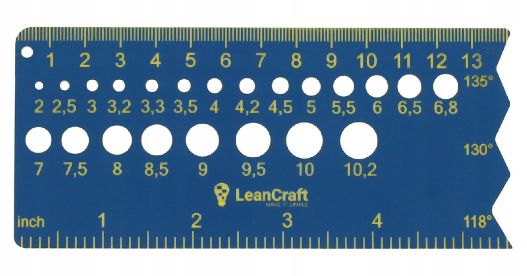 

Sprawdzian do rozmiarów wierteł i śrub duży
