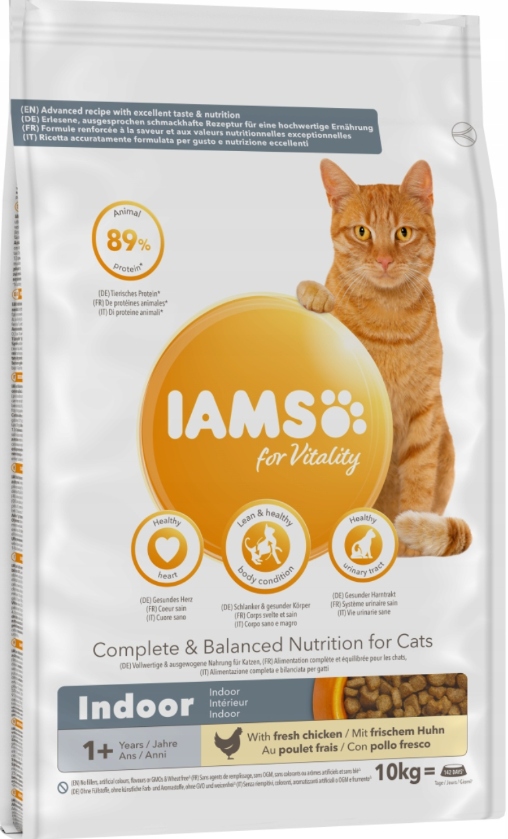 Iams For Vitality Karma Sucha Dla Kotów Dorosłych Indoor Kurczak 10kg
