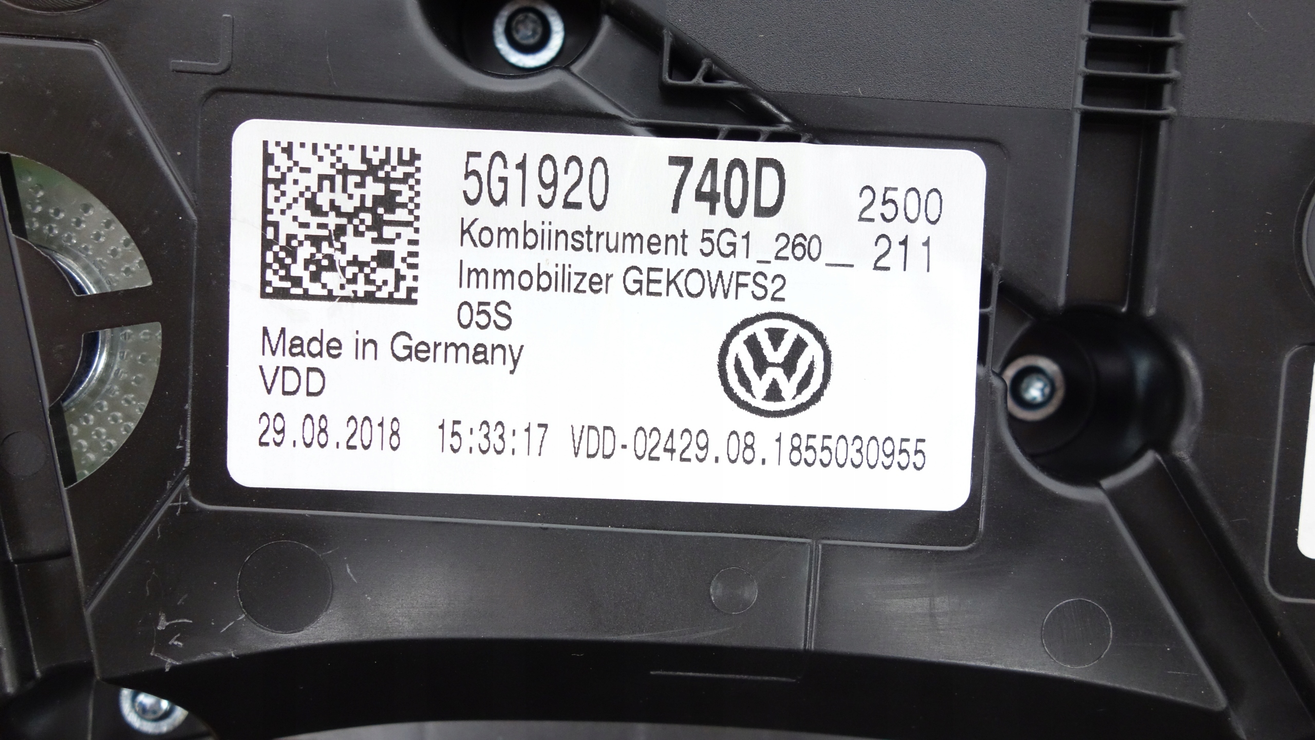 VW GOLF VII 2012- dials dials 40110KM 5G1920740D