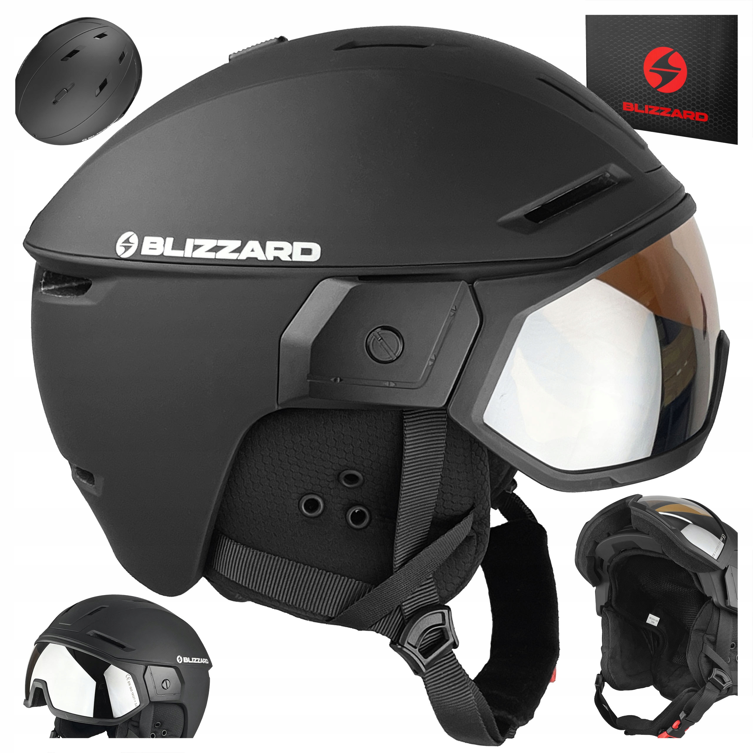 Lyžařská Helma Blizzard Edge Visor Black S Přilbou A Sklem S2 M/L 55-59 cm
