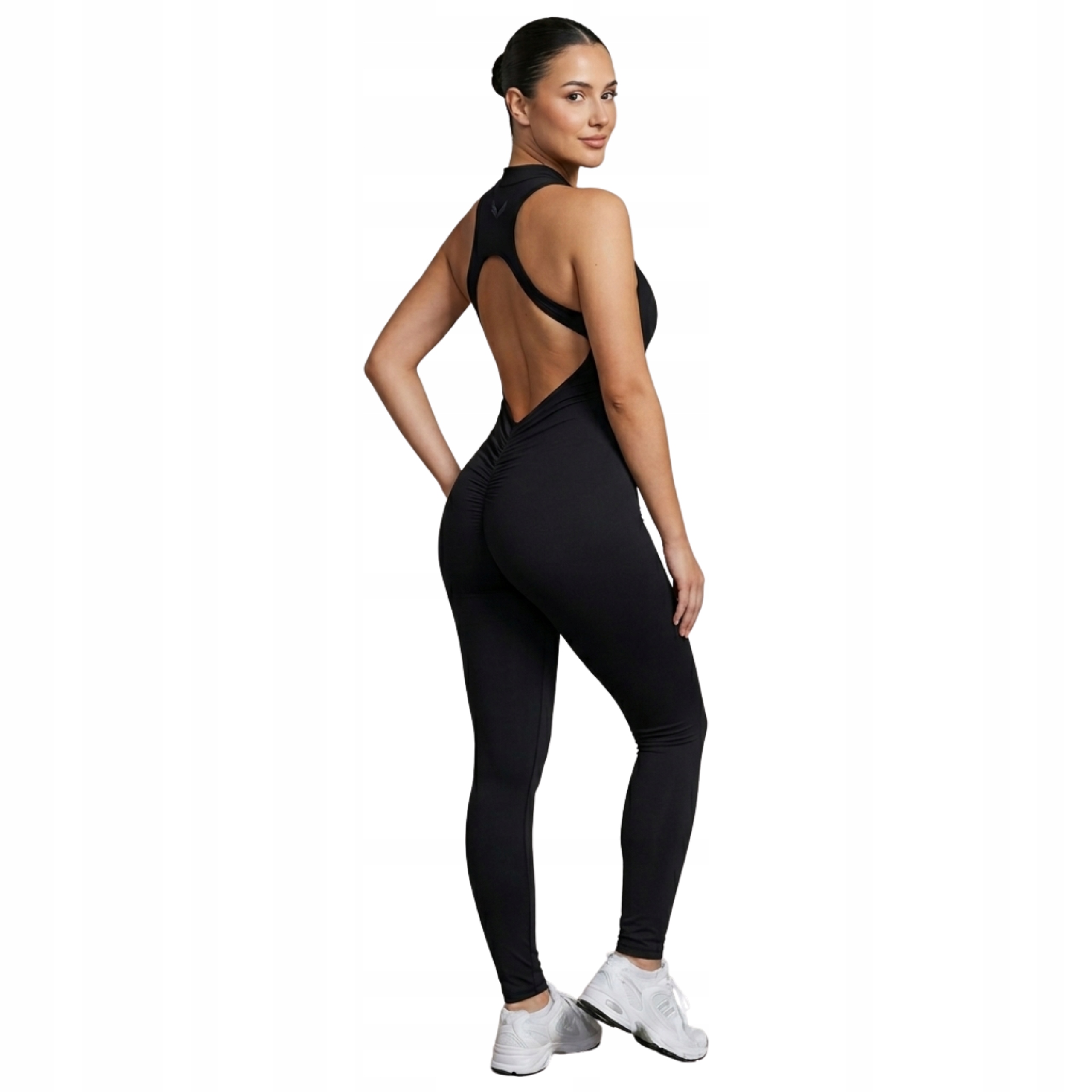 Kombinéza Vivora Divine push-up s odhalenými zády pro fitness jógu černá L