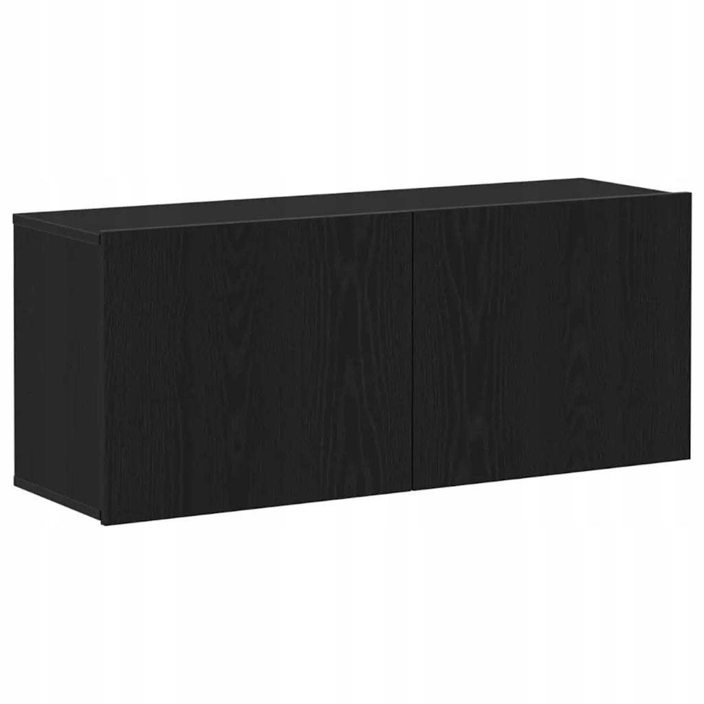 Tv skříňka na zeď 100 x 30 x 41 cm, černý dub, 2 police, 2 dveře