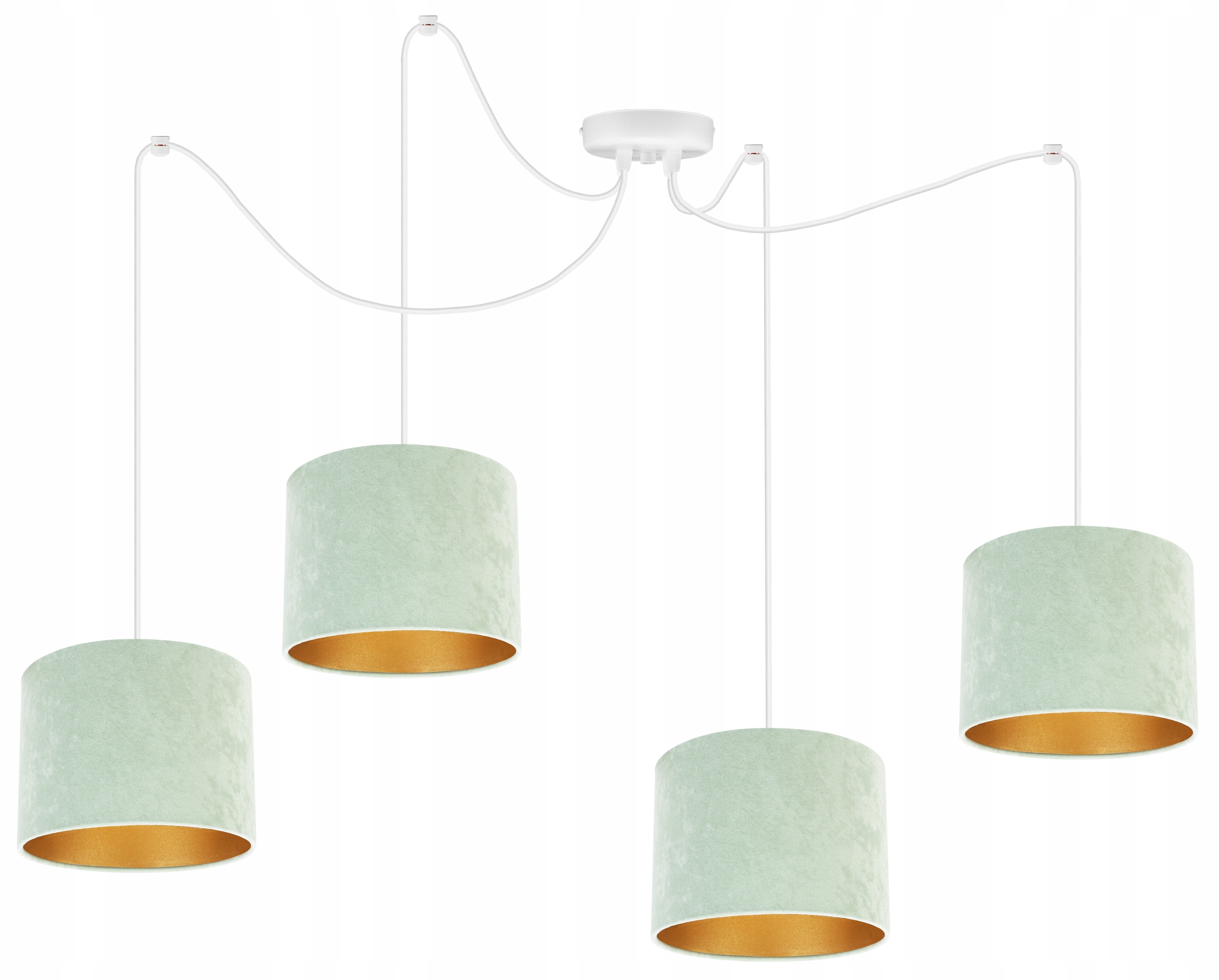 

Lampa Wisząca Pająk Złoty Abażur Welur