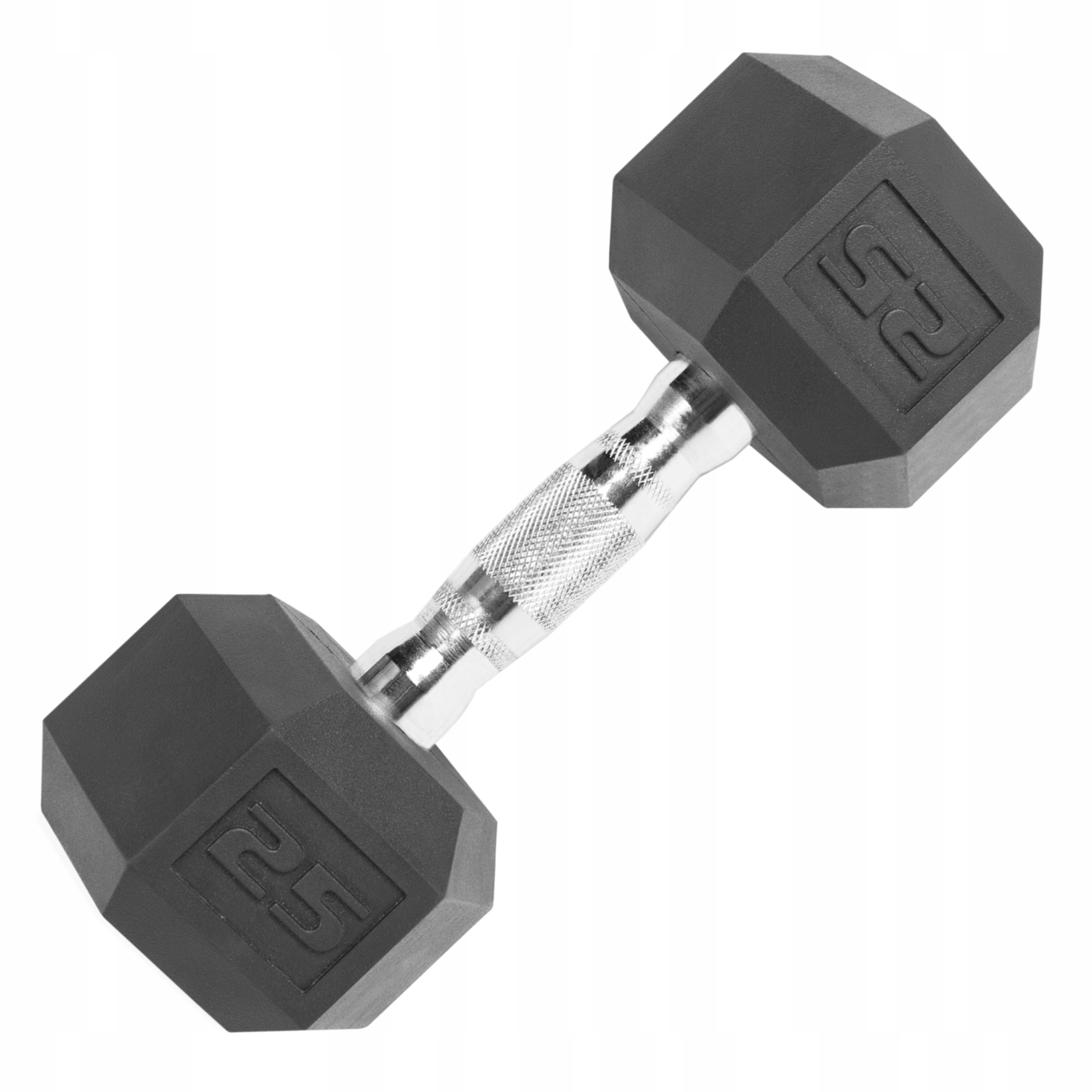 PLATINUM FITNESS HANTLA HEX GUMOWANA 25LBS (11,5KG) HEXAGONALNA ŻELIWNA