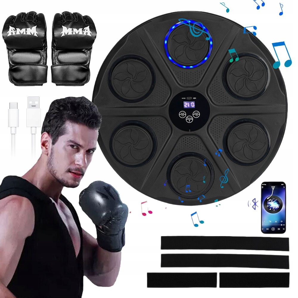 Hudební Boxovací Stroj Bluetooth Boxovací Stroj 12 Režimů S Led