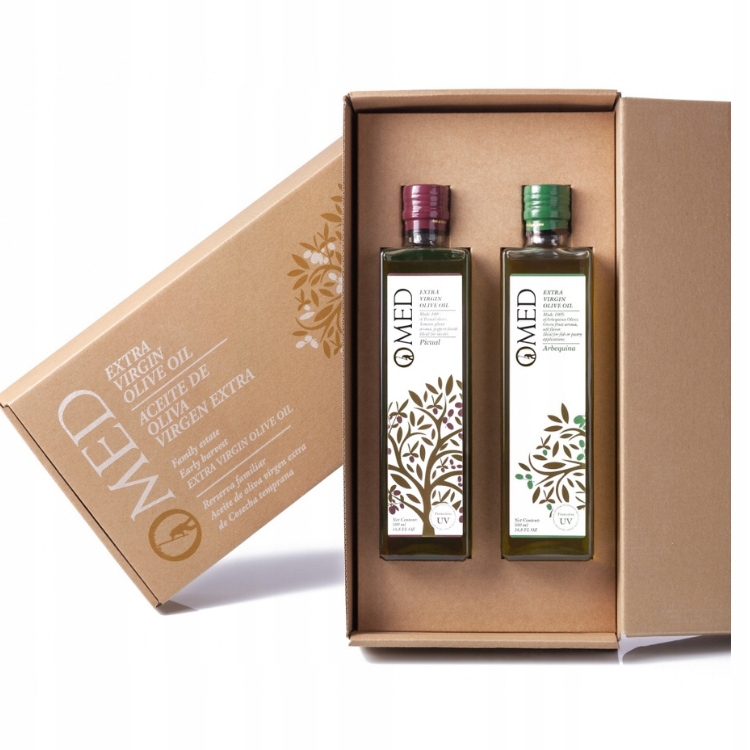 Zestaw Oliw Arbequina i Picual O-Med 2x500 ml (butelka Uv)