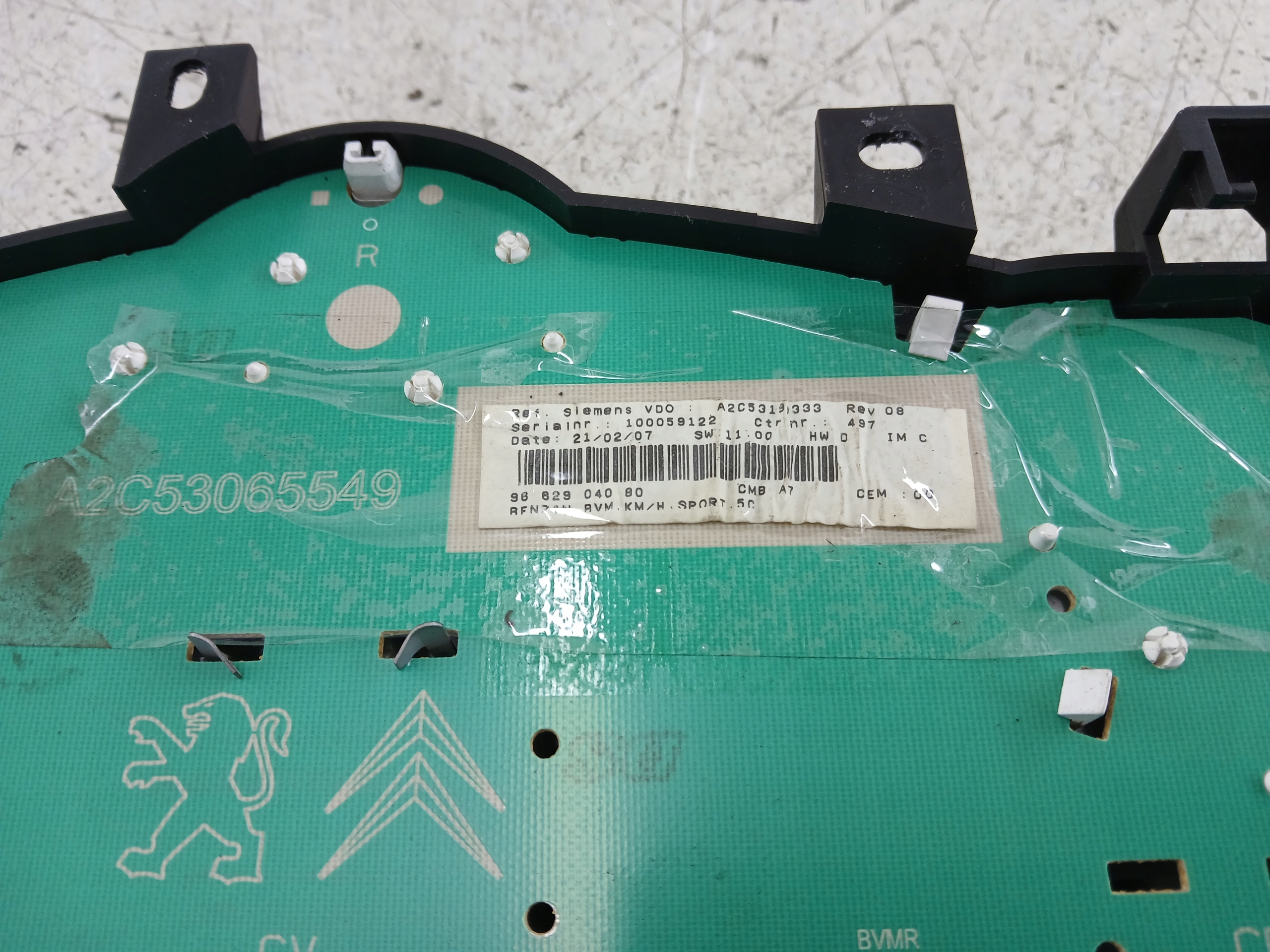 PEUGEOT 207 1.6 VTI dials dials 9662904080