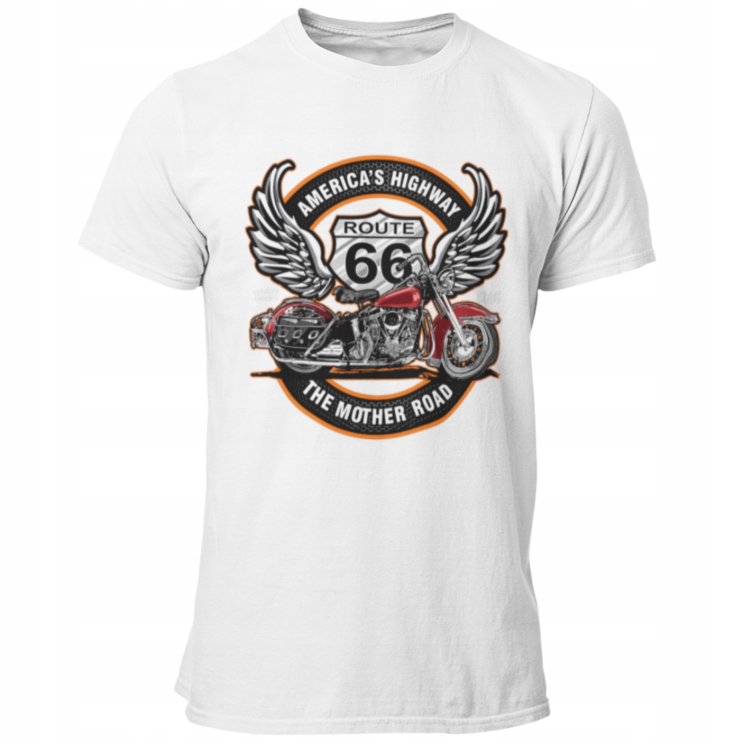 

Koszulka Męska Route 66 Harley Motocykl Motor