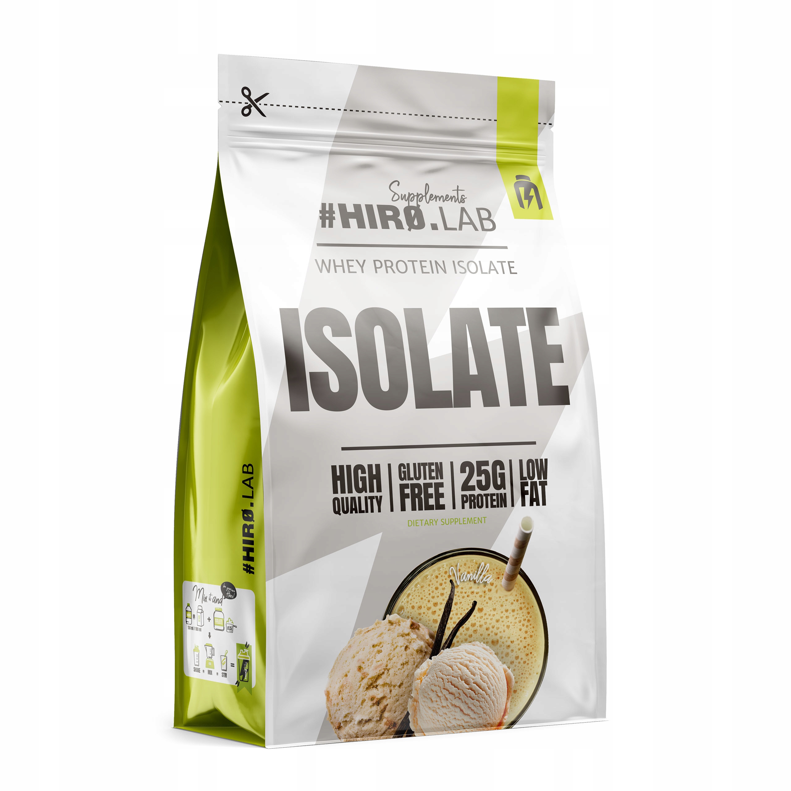 Protein proteinový izolát Wpi Hiro.lab Isolate 700 g, vanilková příchuť