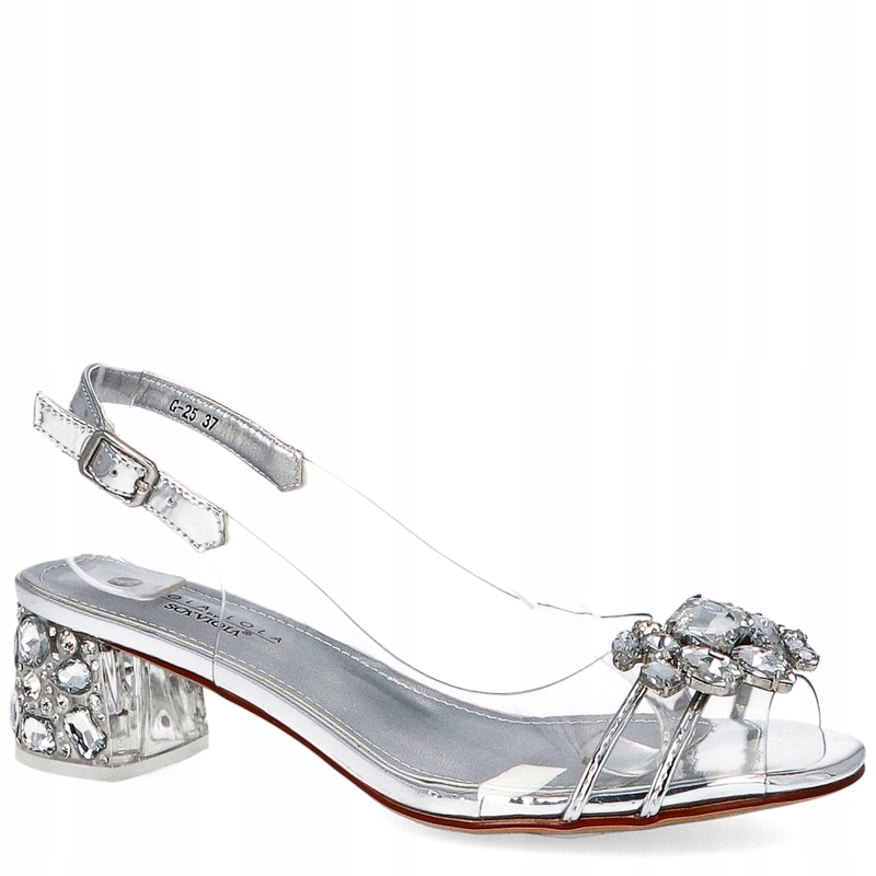 Silikonové nízké sandály Scaviola G-25 Stříbrné 36