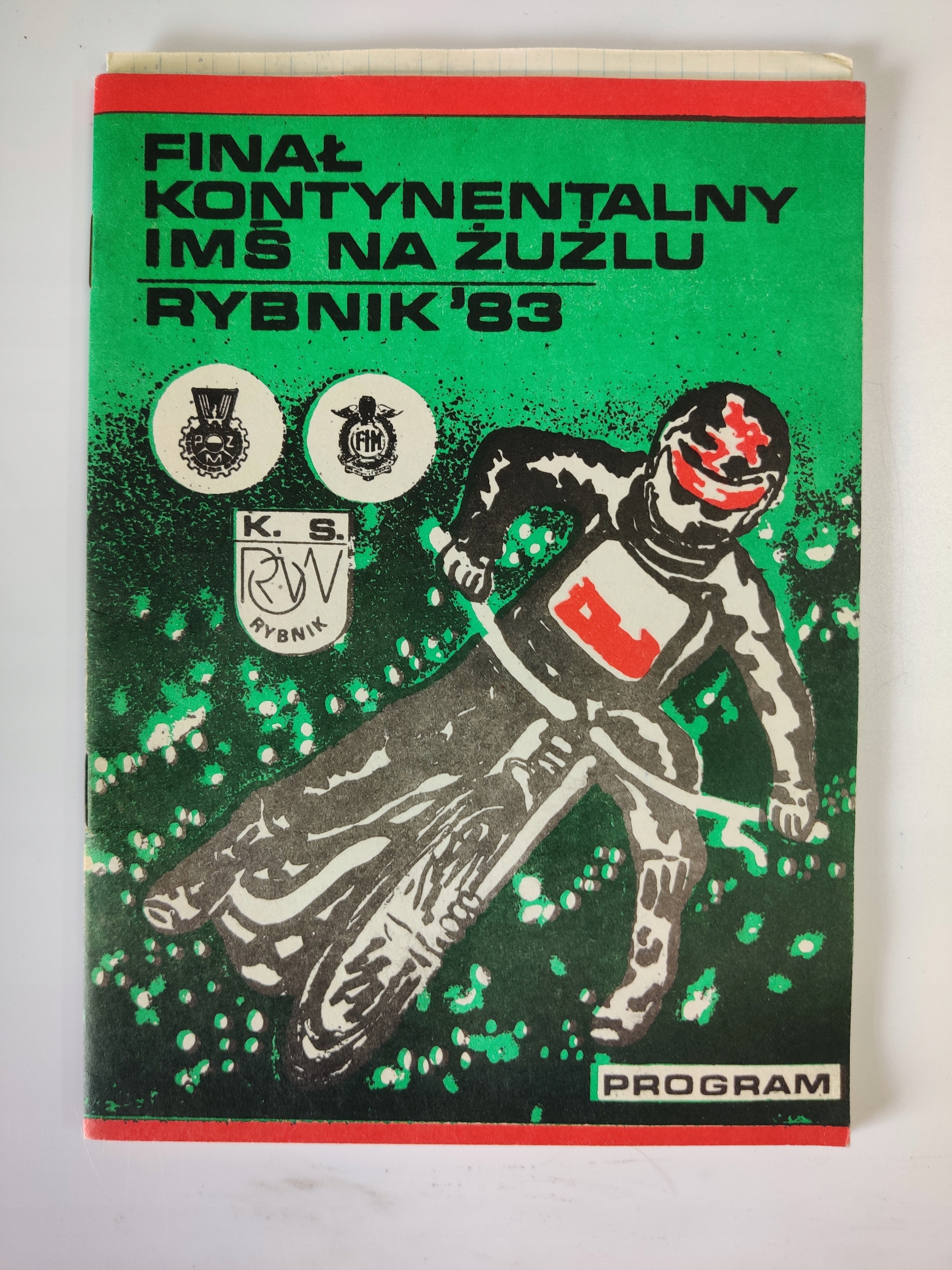 Program Finał Kontynentalny IMŚ na żużlu Rybnik '83 1983