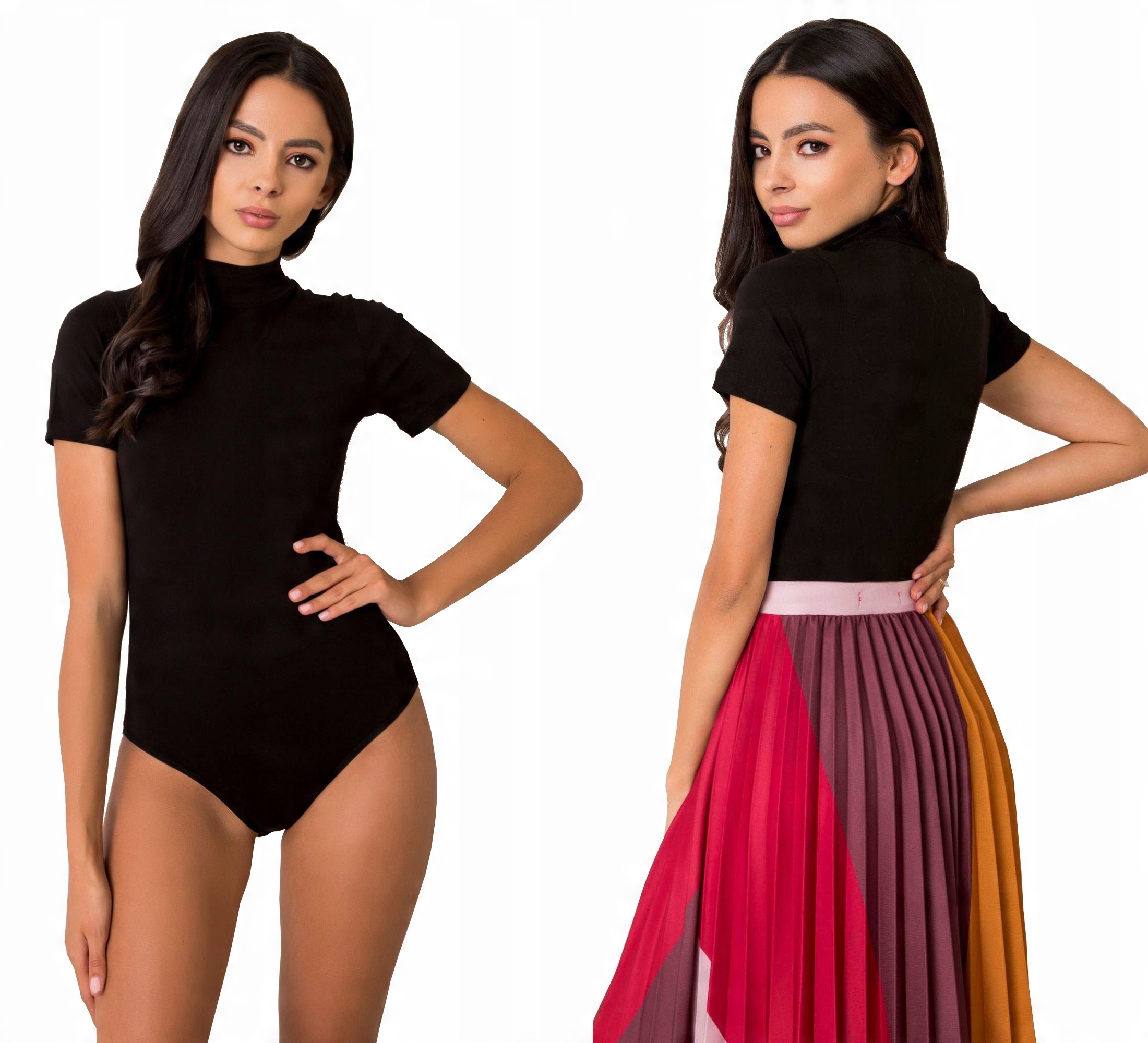 

Body damskie czarne Bawełna gładkie kr.rękaw 54 XL